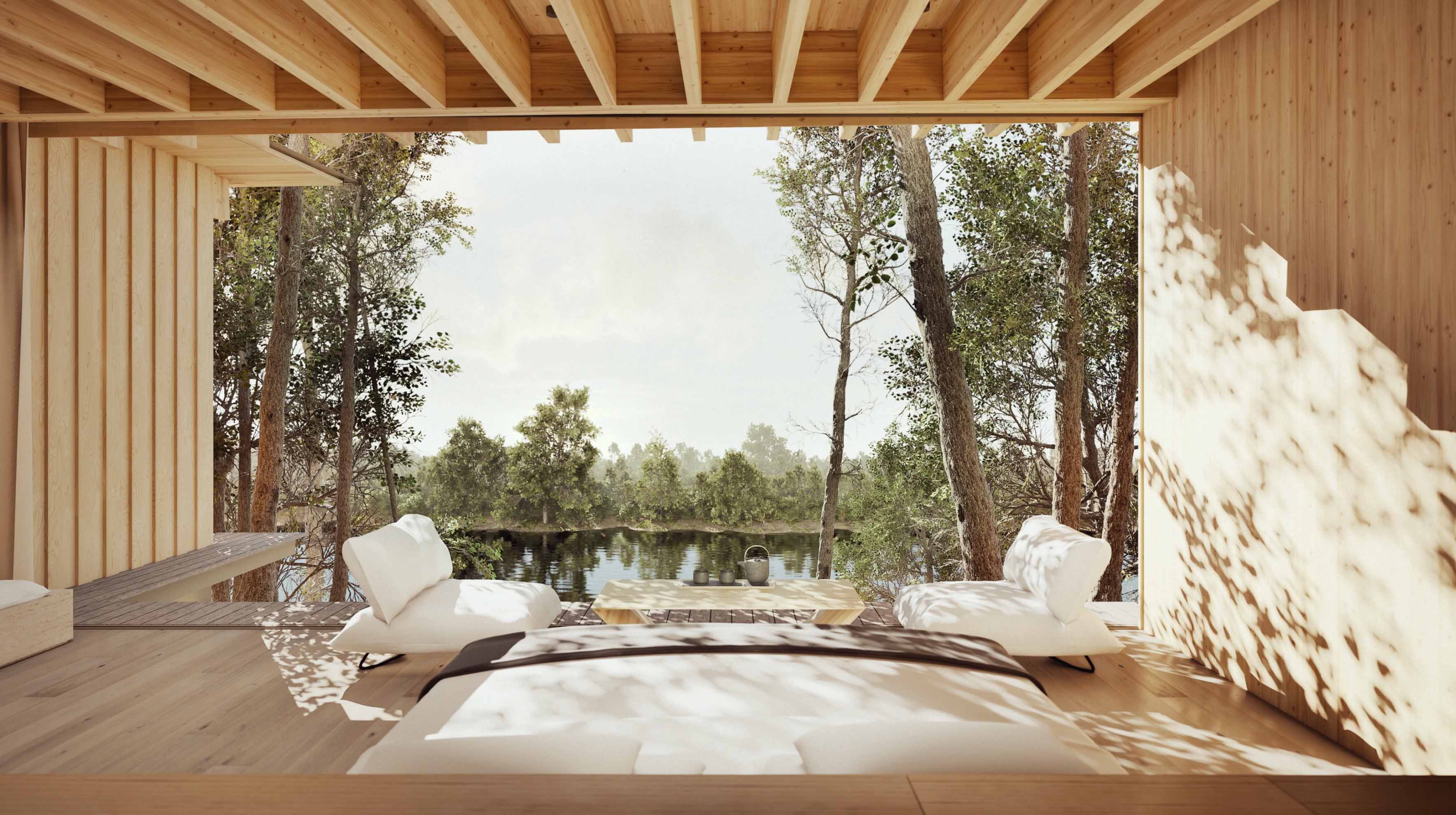 Preserve Life Sleep Suite overlooking the forest and lake